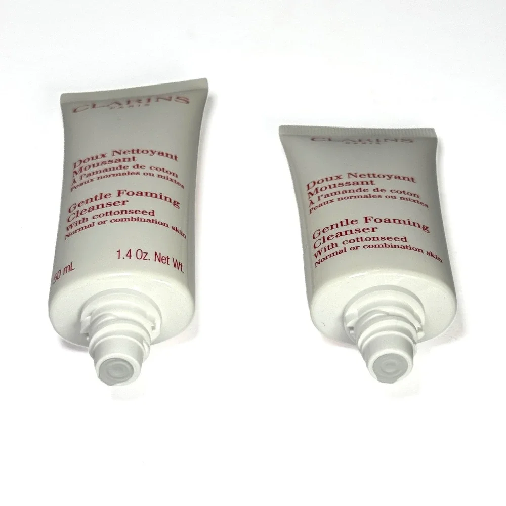 Clarins Gentle Foaming Cleanser Cottonseed 1.4oz & 0.8oz Travel Duo New Sealed